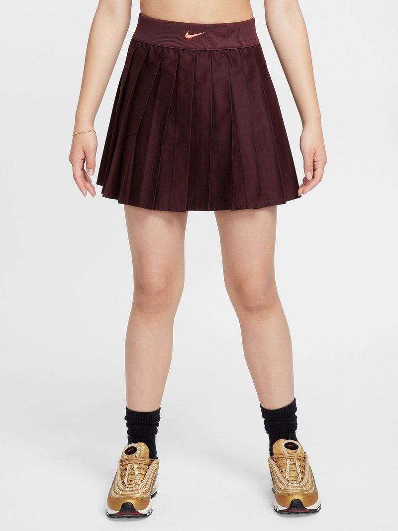 Nike Girls Sportswear Pleated Burgundy Skirt Bash