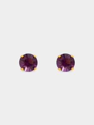 Studex Gold Plated 5mm Amethyst Birthstone Stud - February