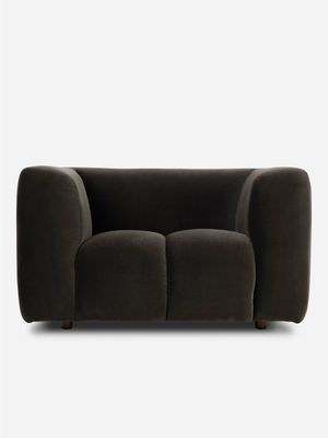 Reef 1 Seater Cotton Velvet Charcoal