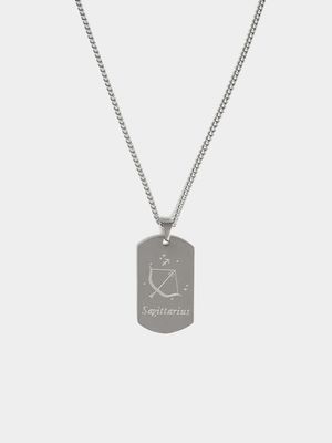 Stainless Steel Sagittarius  Dogtag Pend on Chain