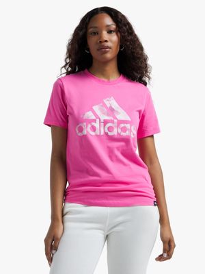 Women's adidas All Over Print Pink Tee