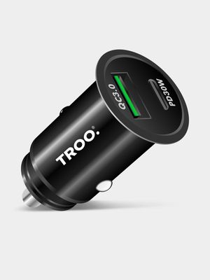 TROO  PD 48W Type C-USB A Fast Car Charger