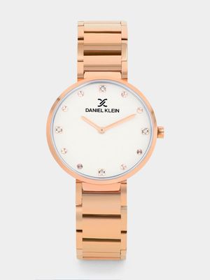 Daniel Klein Rose Plated Cream Dial Bracelet Watch