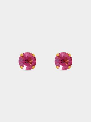 Studex Gold Plated 5mm Rose Birthstone Studs - October