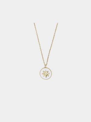 18ct Gold Plated MOP Pendant with Northstar Detail