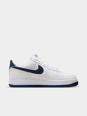 Nike Men's Air Force 1 White/Navy Sneaker