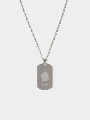 Stainless Steel Leo Dogtag Pendant on Chain