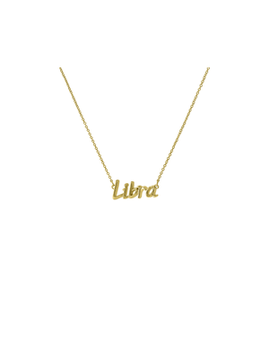 Libra Script Brass Pendant on Chain