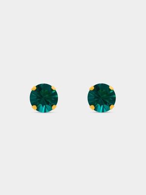 Studex Gold Plated 5mm Emerald Birthstone Studs - May