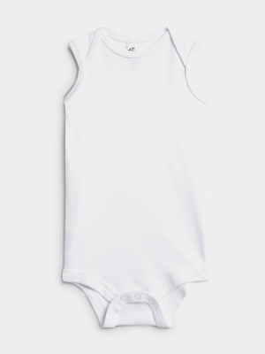 Jet Baby White Sleeveless Bodysuit