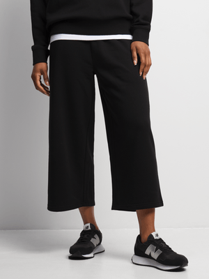 Womens TS Cropped Flare Black Jogger