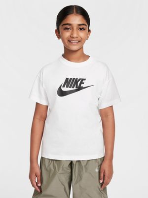 Girls Nike Sportswear Futura White Tee