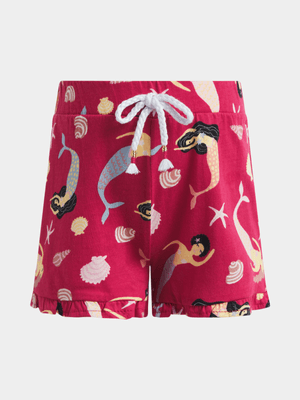 Older Girl's Pink Mermaid Shorts