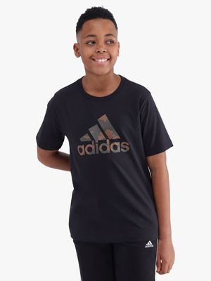 Boys adidas Graphic Camo Black Tee