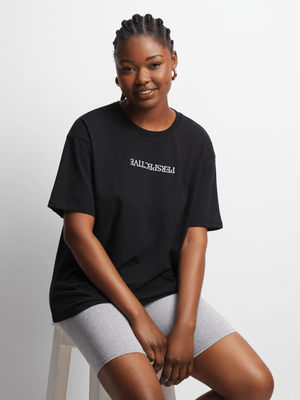 Jet Women's Black Perspective Oversize T-Shirt