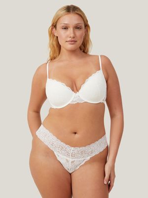 Women's Cotton On White Everyday Lace G String Briefs