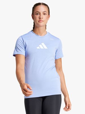 Womens adidas All-Gym Category Graphic Blue Top