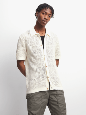 Men's Cotton On Beige Pablo Shorts Sleeve Shirt