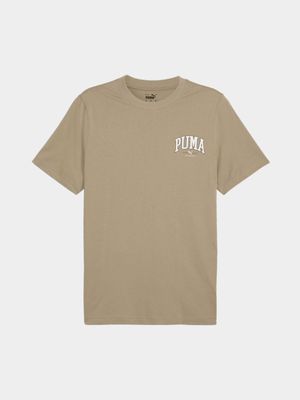 Mens Puma Squad Small Graphic Stone Tee