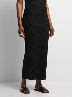 Jet Women's Black Textured Skirt