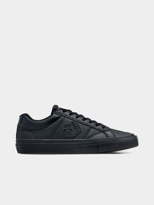 Mens Converse Sport Casual Faux Leather Black Sneakers