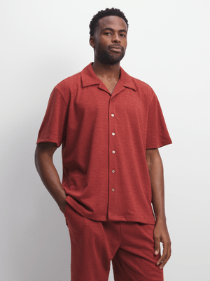 Jet Men's Burnt Orange Textured Shirt