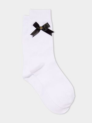 Women's Cotton On White Bow Crew Socks