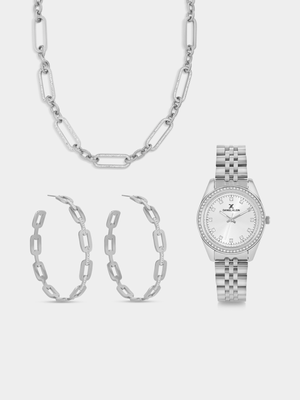 Daniel Klein Silver Plated Bracelet Watch & Jewellery Set