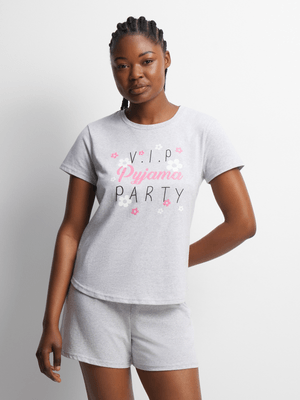 Jet Women's Grey V.I.P Pyjama Party Pyjama Set