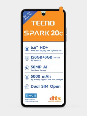 Tecno Spark 20C 128GB Dual Sim 15GB+50min - Telkom