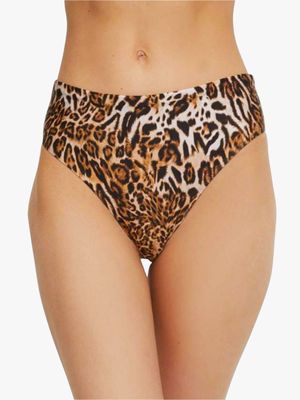 Women's  Guess Brown High Waist Brief Bottoms