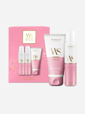 Yardley White Satin X2 Perfume Body Spray & Body Lotion Gift Set