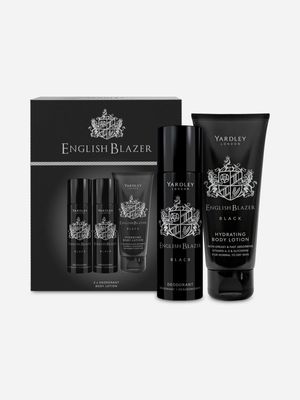 Yardley English Blazer Black x 2 Deodorant & Black Body Lotion Gift Set