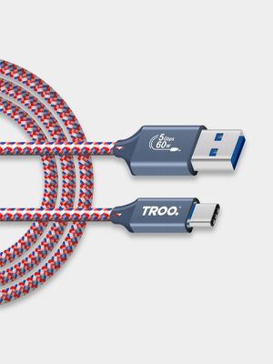 TROO Certified Fast Charge 60W USB TypeC Braided Cable