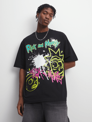 Men's Black Ricky & Morty Graphic Top