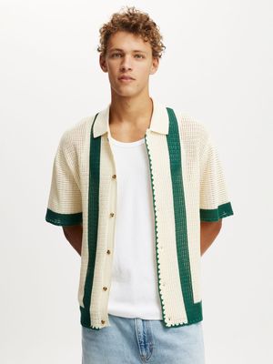 Men's Cotton On Green Pablo Shorts Sleeve Shirt