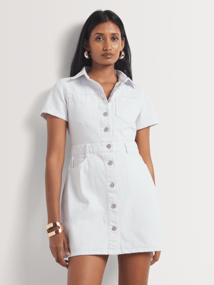 FF Denim Short Sleeve Button Through Dress Bash