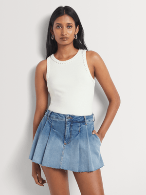 FF Denim Pleated Skort