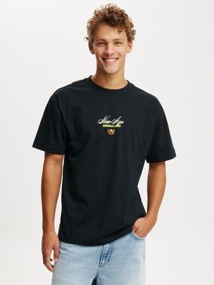 Men's Cotton On Black Box Fit Text T-Shirt