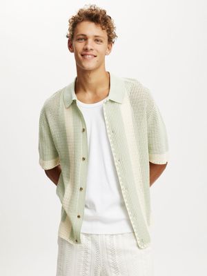 Men's Cotton On Green Pablo Shorts Sleeve Shirt