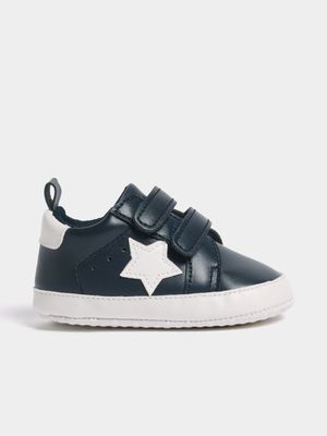 Jet Infant Boys Navy Star Court Sneakers