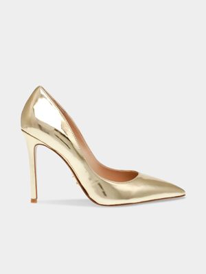 Women's Steve Madden Gold Evelyn Dress Heels