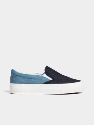 Jet Older Boys Navy Canvas Slip On Sneaker