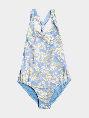 Girl's Roxy Blue Adventurous Beachy Girl One Piece