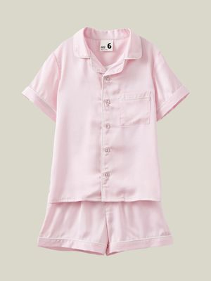 Cotton On Kids  Pink Casey Short Sleeve Pyjama Set