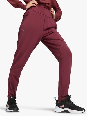 Womens Puma Modest Activewear Burgundy Jogger