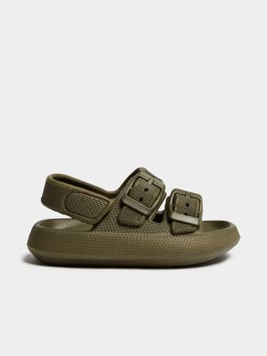 Older Boy's Green Double Strap Slides