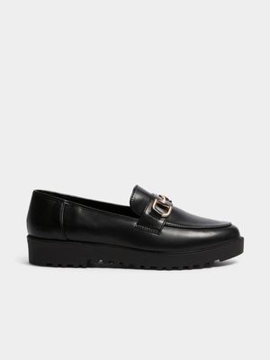 Women's Black Chunky Loafers