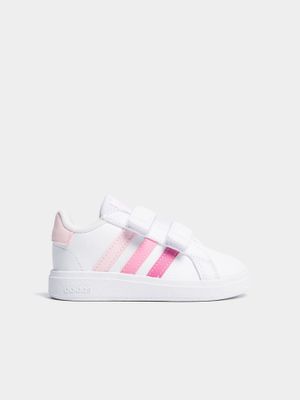 Toddlers adidas Grand Court White/Pink Sneaker