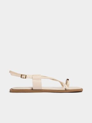 Gold Toe Loop Flat Sandals